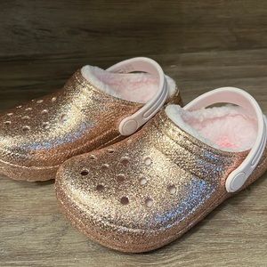 Brand new toddler girls glitter crocs